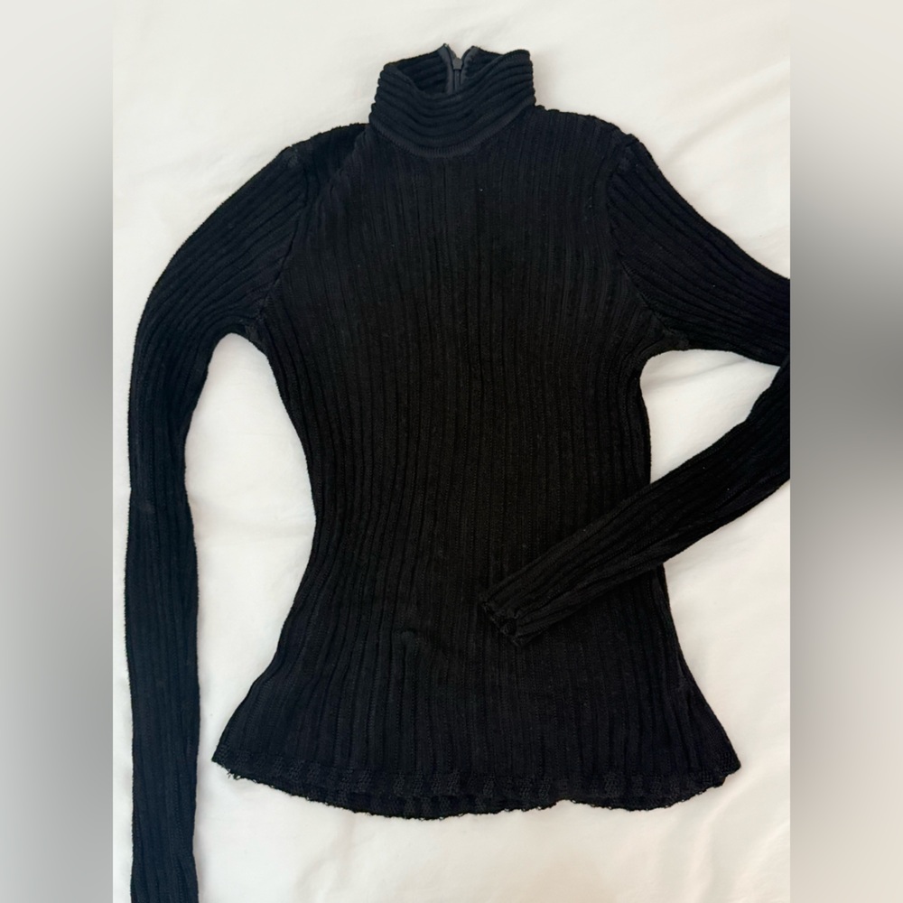 L’Agence Black Knit Long Sleeve Turtleneck